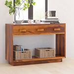 Vivek Wood Solid Sheesham Wood Console Table for Living Room | Wooden Side Entrance Table for Home with 3 Drawers & Shelf Storage | Entryway/Foyer Table | Rosewood, Honey…