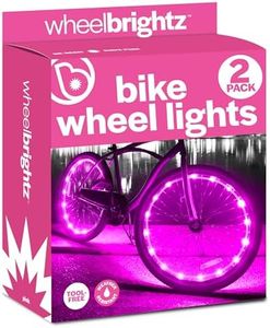 Bike Wheel Lights (2 Tires) Pink Bike Lights for Night Riding Pink Bicycle Lights Front and Rear Bicycle Accessories for Girls Bike Accessories Cool Present Gift 5 6 7 8 9 10 11 12 13 Year Old Girls