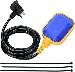 Float Switch for Sump Pump, Briidea Tethered Float Switch for Water Tank with 10ft Power Cord, 16 Amp Maximum Pump Run Current, IP 68 Waterproof, Ideal for Sewage Pool Pond