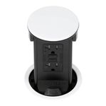 Lew Electric Round Kitchen Pop Up Outlet (GFCI, White)