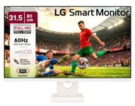 LG Smart Monitor 80cm (32 in) w/webOS Platform for Smart TV Experience, FHD 1920x1080, IPS, HDR10, Bluetooth, Screen Mirroring, Built-in Channels, ThinQ, 5Wx2 Speakers, HDMIx2, USB, 32SR50F, White