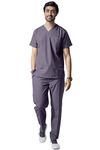 UNIFORM CRAFT Men’s Scrub Suits DSV || 5 pocket scrubs | Ideal for doctors, dentists, vets, nurses & healthcare professionals (Grey, L)