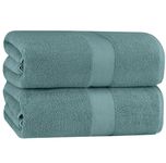 COTTON CRAFT Hotel Spa Luxury Bath Sheet - 2 Pack Oversized Extra Large 40 x 80 Towels - Heavyweight 700 GSM Pure 2 Ply Ringspun Cotton - Soft Absorbent Everyday Use Easy Care Bath Towel Set - Seafoam