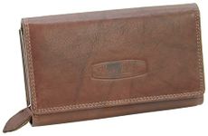 Money Maker Women's Leather Wallet - Large Purse for Women - Purse (Dark Brown)