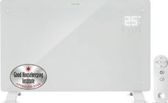 Devola Wifi Enabled Smart Electric Glass Panel Heater 2000W | Alexa Heating Control, Open Window Detection, Wall Mounted & Free Standing Low Energy Heaters with Timer | Lot 20, DVPW2000WH (White)