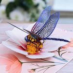 UNIPOP Dragonfly & Cosmos Flower Pop Up Card, Birthday Card for Women, Mother’s Day Card, Pop Up Anniversary Card, Valentines Day Card, Dragonfly Card