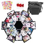 Dawa Black Explosion Box,Creative Handmade DIY Photo Album Scrapbooking Gift Box For Christmas Birthday Anniversary Valentine Wedding Mother's Day