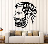 Vinyl Wall Decal Barbershop Hipster Beard Hair Stylist Salon Stickers Large Decor (854ig) Purple