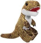 Wild Republic Huggers Glow T-Rex, Stuffed Animal, 8 Inches, Slap Bracelet, Plush Toy, Fill is Spun Recycled Water Bottles