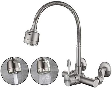 SJQKA-mitigeur Mural Cuisine,Matériau En Acier Inoxydable 304 De Qualité Alimentaire,Rotatif à 360 ° Robinet Mural De Cuisine Des Trous De Montage 6.3CM-24CM