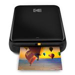 Zink Kodak Step Printer | ZINK Zero Ink Technology Wireless Mobile Photo Printer for Any Bluetooth or NFC Smart Device (Black) Sticker Edition., 2x3 (RODMP20KIT9B)