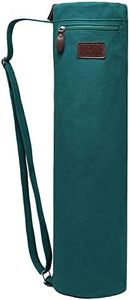 FREMOUS Yoga Mat Bag,Full-zip Exercise Yoga Mat Carrier Bag - Double Storage Pocket,Easy Access Zipper, Adjustable Shoulder Strap and Handle,Fits Most Mats(Dark green)