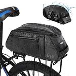 Eyein Bike Rear Rack Bag, 8L Waterproof Reflective Bicycle Trunk Bag, Cycling Rear Seat Carrier Bag Backseat Storage Luggage, Shoulder Strap for MTB Bike E-Bike