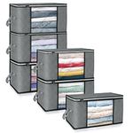 BoxLegend 6Pack Clothes Storage Bags Blanket Clothes Organizer and Storage Wardrobe Containers Under Bed Storage Bins Foldable Storage Cubes