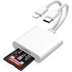 SD Card Reader for iPhone iPad, USB C SD Card Reader with Dual Slot for MicroSD/SD, Type C OTG Adapter, Camera Card Viewer Memory Card Reader, SD Card Reader for iPhone/iPad/Android/Camera