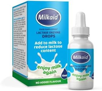 Milkaid Lactase Enzyme Drops for Lactose Intolerance | Prevents Gas, Bloating & Diarrhea | Fast Acting Dairy Digestive Supplement | Gluten Free & Vegetarian | No Artificial Flavor | 0.5 Fl Oz (1)