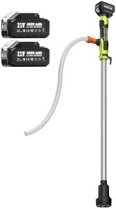 TaskStar Cordless Stick Water Transfer Pump, 2×4000mAh 21V Rechargeable Battery, 720GPH High Flow, 32FT Lift, Portable Utility Sump Pump for Pool/Garden/Pond/RV/Boat/Basement/Rain Barrels Draining