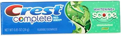 Crest Complete Whitening Plus Scope Minty Fresh Toothpaste, Travel Size, TSA Approved, 0.85 Ounce (Pack of 12)