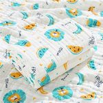 Chickwin Muslins Swaddle Blanket for Newborn/Baby, Soft Comfortable 6 Layers of Cotton Muslins Cloths Bath Towel Toddler Baby Shower Pram Cot Bed Sleeping Throw (110x110cm,Watermelon)