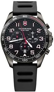 Victorinox Fieldforce Sport Chrono Ø 42 mm Reloj de Pulsera de Hombre, Swiss Made, Cuarzo analógico, Sumergible hasta 100 m, Pulsera de Caucho, Negro