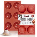 Walfos Large 6-Cavity Semi Sphere Silicone Mold, BPA Free Silicone Sphere Mold, Half Sphere Silicone Baking Molds for Making Chocolate, Cake, Jelly, Dome Mousse (2 Packs)