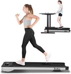 REDLIRO Walking Pad, Under Desk Treadmill Motorized Portable Treadmill Compact, Sturdy Mini Treadmill for Small Space with Remote Control, LED Display for Home & Office Use (Black)