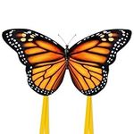 JEKOSEN 55" Monarch Butterfly Kite for Kids and Adults Large Kites Easy to Fly Beginners Single Line String with Tail for Beach Trip Park Outdoor Activities