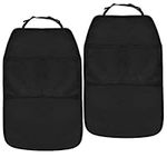 Zsanhua Car Seat Kick Mats, 2 Packs Anti-Dirty Car Back Seat for Kids with Adjustable Strap, Car Seat Protector Cover with 2 Mesh Pockets for Protection of Your Car from Stain, Mud, Scratches