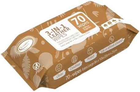 Air Jungles 3in1 Leather Cleaner Wipes 70 Count (Pack of 1), Extra Large 8" x 10" Size Leather Clean Condition Protect Wipes for Vinyl, Apparel Furniture Auto Car Interior Shoes Boots Bags