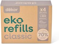 Diaper Dekor Eko Classic Refills, 4 Count | ONLY Eco-Friendly Diaper Pail Refills Made With 70% Recycled Materials | Quicker, Easier & More Cost Effective than Trash Bags | Unscented