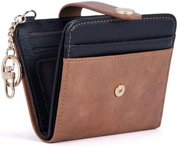 POIUGOYA Slim Wallet for Women,RFID Blocking Bifold Credit Card Holder with Zipper Coin Pocket,ID Window,Keychain
