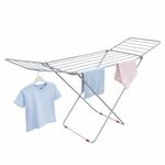LiMETRO STEEL Mild Steel Foldable Clothes Drying Stand for Home & Outdoor | Portable Laundry Cloth Stand for Drying Clothes | Space-Saving, Durable & Easy Storage Drying Rack for Balcony (Gray)