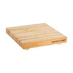 Hardwood Butcher Block with Feet - Square Hard Maple Edge Grain Cutting Board with Dual Pairs of Wooden and Rubber Legs - Elevated Chopping Board for Precision Cutting - 12x12x1.5 inches (Square)