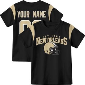 KREDE New Orleans T Shirt Custom Name Number for Kids Boy Girl Gift