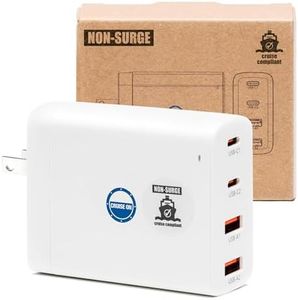 Cruise Approved Power Strip (Royal Caribbean, Disney & More) - Non Surge Charger [2 USB, 2 USB-C] 4-Port Charging Block w/Foldable Plug for iPhone, iPad, Laptops & More - Cruise Ship Essentials 2025
