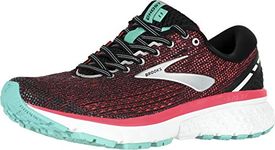 Brooks Women's Ghost 11 Running Shoe (6 M US, Black/Pink/Aqua)