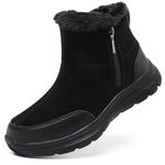 Womens Snow Boots Fur Lined Winter Ankle Boots Women Side Zipper Lightweight Outdoor Walking Warm Anti-Skid Bootie