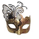 Rose Gold Butterfly Rhinestone Metal Venetian Women Mask for Masquerade/Mardi Gras Party/Sexy Costume Ball/Wedding