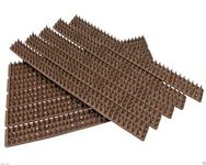 10 x Anti Climb Spikes Fence Wall Security Spikes Bird Cat Repellent Prickle Strips - Brown