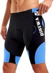 Bikewa Men's Bike Shorts 4D Padded Cycling Biking Road Riding Bicycle Pants Biker Cycle Shorts for Men Zipper Pockets, 2_ Blue, Medium