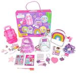 Barbie 4 x Mini Bag Collection With Hair Clips, Lip Gloss, Nail Stickers, Mini Notebook And Mini Stationery Accessories - Mini Backpack Bag Toys - Cute Backpack