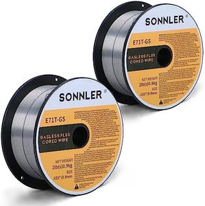 035 Flux Core Welding Wire, SONNLER E71T-GS 2LB 0.9 mm Gasless Mig Steel Welding Wire(2PACK)