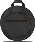 BQKOZFIN Professional 22 Inches Padded Cymbal Bag/Cases 600D Waterproof Oxford Cloth with 17" Pocket, Black