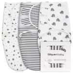 GLLQUEN BABY Baby Swaddle Wraps for 0-3 Months Newborn,Oeko-tex100,100% Breathable Organic Cotton Fabric Swadding Blankets,3 Pack(New Grey)