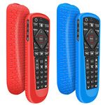 2 Pack Case for Dish Network Remote 52.0/54.0, Silicone Cover for Dish TV Remote Controller Skin Protective Universal Replacement Rubber Sleeve Protector(Red,Blue)