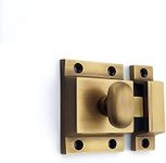 Infinity Decor Antique Cupboard Catch - Solid Brass Thumb Turn Latch Lock - for Wardrobe, Cabinet Door