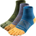 OrrinSports 3 Pairs Women & Men's Athletic Toe Socks Five Finger Socks for Running Hiking Walking, C04# Quarter Crew/Pack of 3-medium, Medium