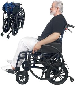 Retaoldth Folding Anti-Germ Ergonomic Self-Propelled Transport Wheelchair with Gear Drive & Dual Brake, 4 Mudguards, Removable Arms, 18 Inch Seat