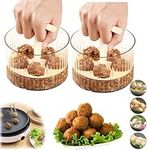 Misolikeo Translucent Meatball Maker, Manual Meatball Maker Tool ​Kitchen Meat Ball Mold, Kitchen Extruded Meatball Making Press Tool, Ground Meat Freezer Storage Containers (2*White)