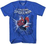 Marvel Boy's Amazing Spider-Man T-Shirt T Shirt, Royal Heather, Large US